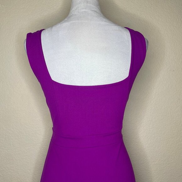 Susana Monaco Purple Asymetrical Pleated Sleeveless Low Back Midi Dress Sz L - Picture 4 of 10